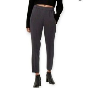 Aritzia Grey Crepe Pull In Grey Ankle Pants